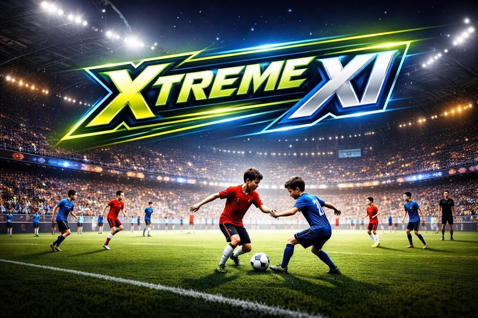 XTREME XI youth football talent show concept